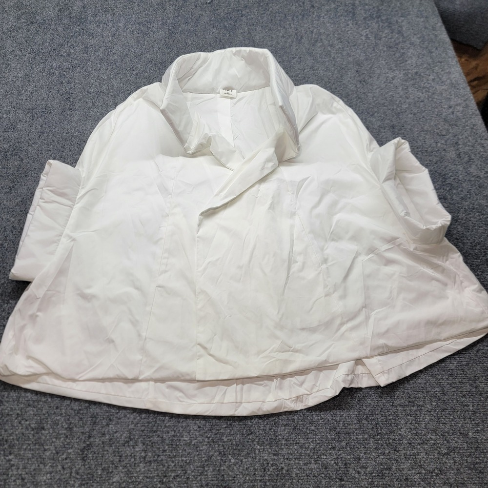 Planet by Lauren G White Nylon Chic Cape Shawl Collar One Size Made in USA